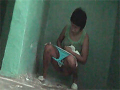 Girls-next-door filmed taking a leak in public WC voyeur video #3