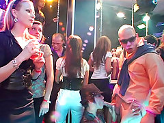 Dozens and dozens and dozens of gorgeous babes in silk and satin and other expensive clothes get drunk and go wild at night club orgy sex party! voyeur video #1