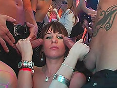 Eurobabe brides get wasted adn night club reception and end up fucking and sucking every guy in the room voyeur video #1