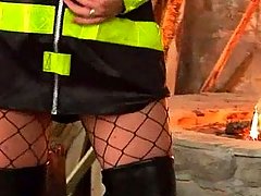 The lusty girl is wearing her fishnet pantyhose on the naked pussy and she pleasingly proves this fact having taken off the cloths and driving all men crazy! voyeur video #1