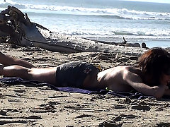 Latina beach slut violation voyeur video #2