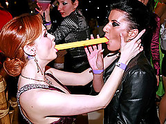 Lesbian babes getting very drunk at a big shagging party voyeur video #2