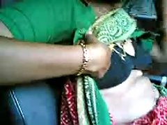 mature mallu housewife showing her boobs in car voyeur video #1