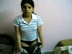Cute Indian girl naked on bed voyeur video #3