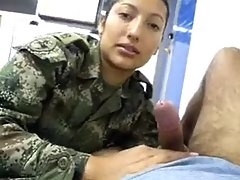 Hot Army girl giving very hot blowjob voyeur video #1