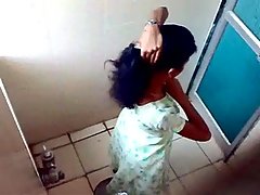 Sexy girl in toilet voyeur video #1