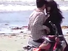 Young couple having a fun on see beach voyeur video #3