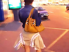 Girls are walking and miss our hidden cameras, which capturing their pussies voyeur video #4