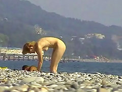 The beach candid video. Sexy nude girls voyeur video #3
