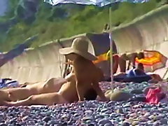 Outstanding video clips made by spy camera placed in the corner of beach cabin voyeur video #4