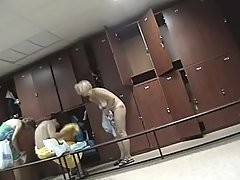 Busty and sexy-bodied girls from dance group don't have any idea about the fact that your hidden camera is placed in this locker room voyeur video #1